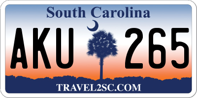SC license plate AKU265