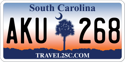 SC license plate AKU268