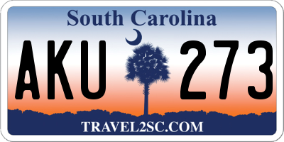 SC license plate AKU273