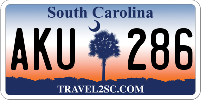 SC license plate AKU286
