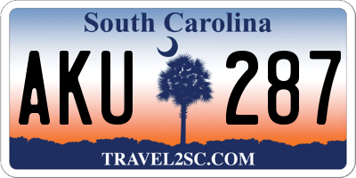 SC license plate AKU287