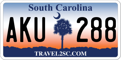 SC license plate AKU288