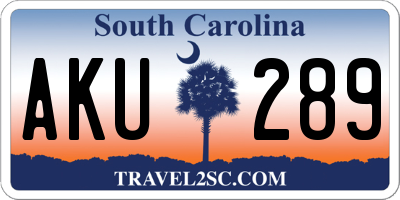 SC license plate AKU289