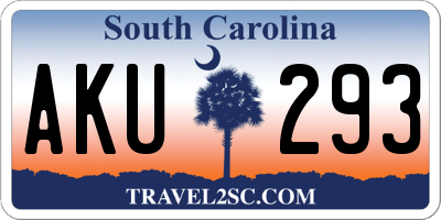 SC license plate AKU293