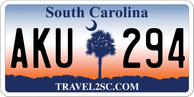 SC license plate AKU294