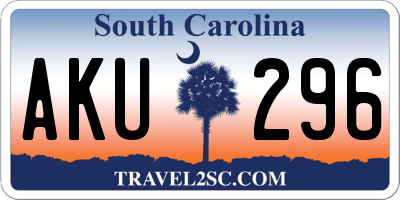 SC license plate AKU296