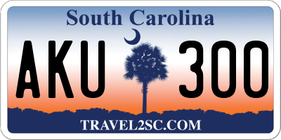 SC license plate AKU300