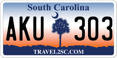 SC license plate AKU303