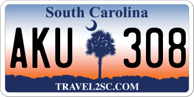 SC license plate AKU308