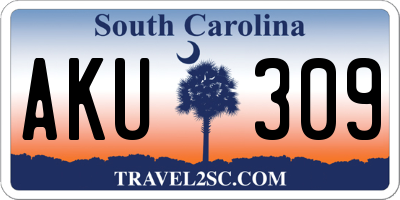 SC license plate AKU309