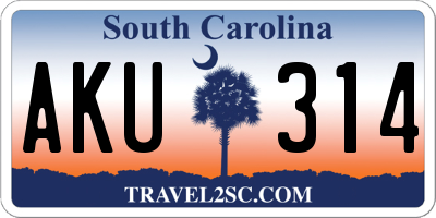 SC license plate AKU314