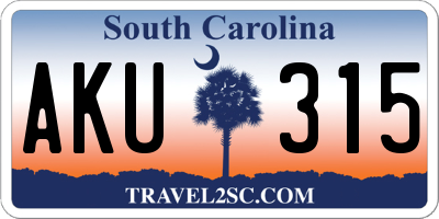 SC license plate AKU315