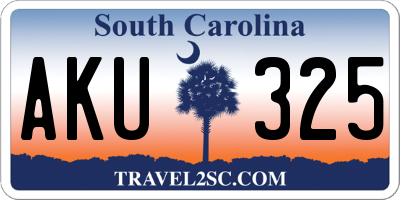 SC license plate AKU325