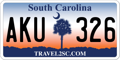 SC license plate AKU326