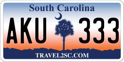 SC license plate AKU333