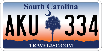 SC license plate AKU334