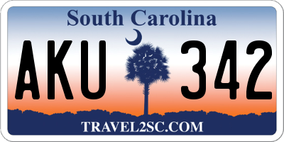 SC license plate AKU342