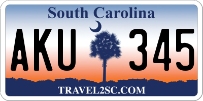 SC license plate AKU345