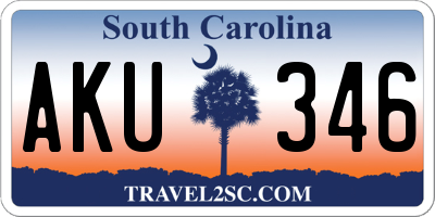 SC license plate AKU346