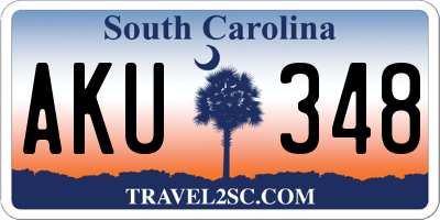 SC license plate AKU348