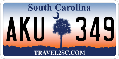 SC license plate AKU349