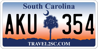 SC license plate AKU354