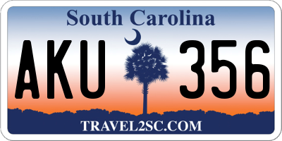 SC license plate AKU356