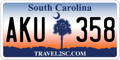 SC license plate AKU358