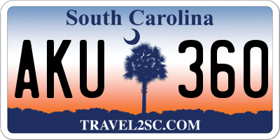 SC license plate AKU360