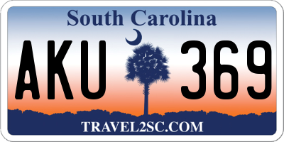 SC license plate AKU369