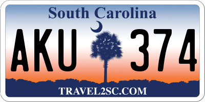 SC license plate AKU374
