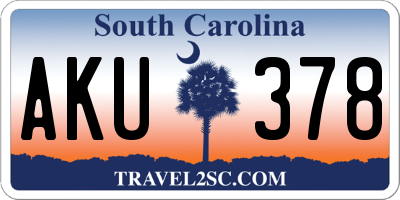 SC license plate AKU378