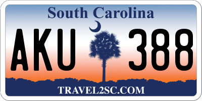 SC license plate AKU388