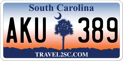 SC license plate AKU389