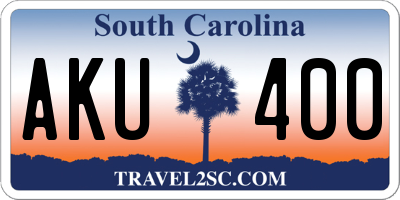 SC license plate AKU400