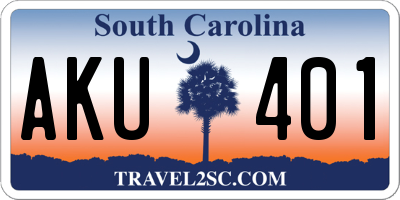 SC license plate AKU401