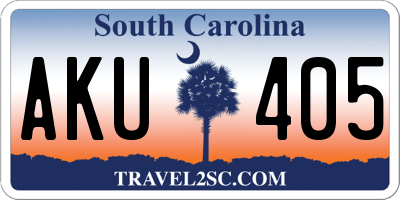 SC license plate AKU405