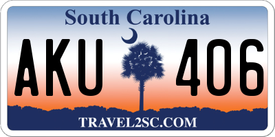 SC license plate AKU406
