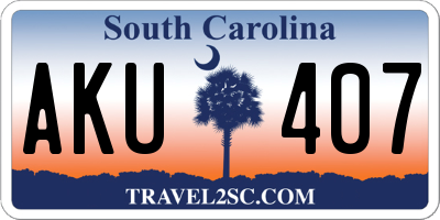 SC license plate AKU407