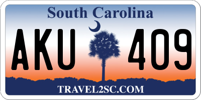 SC license plate AKU409