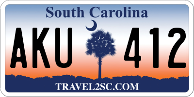 SC license plate AKU412