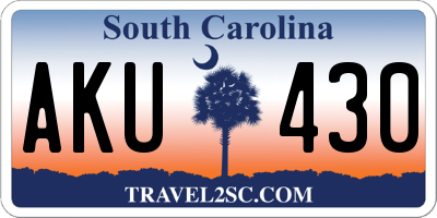 SC license plate AKU430