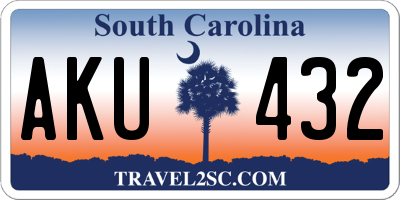 SC license plate AKU432