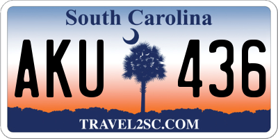 SC license plate AKU436