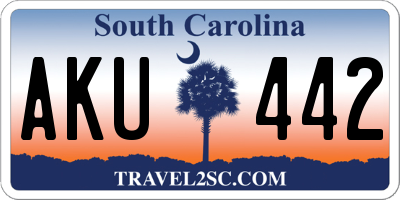 SC license plate AKU442