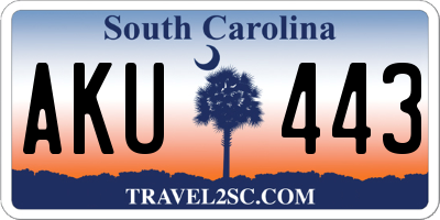 SC license plate AKU443