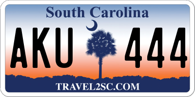 SC license plate AKU444