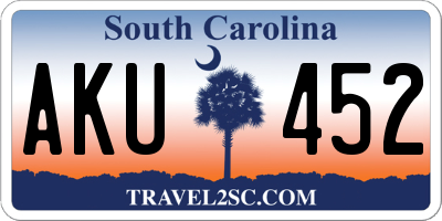 SC license plate AKU452