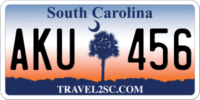 SC license plate AKU456