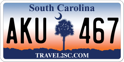SC license plate AKU467